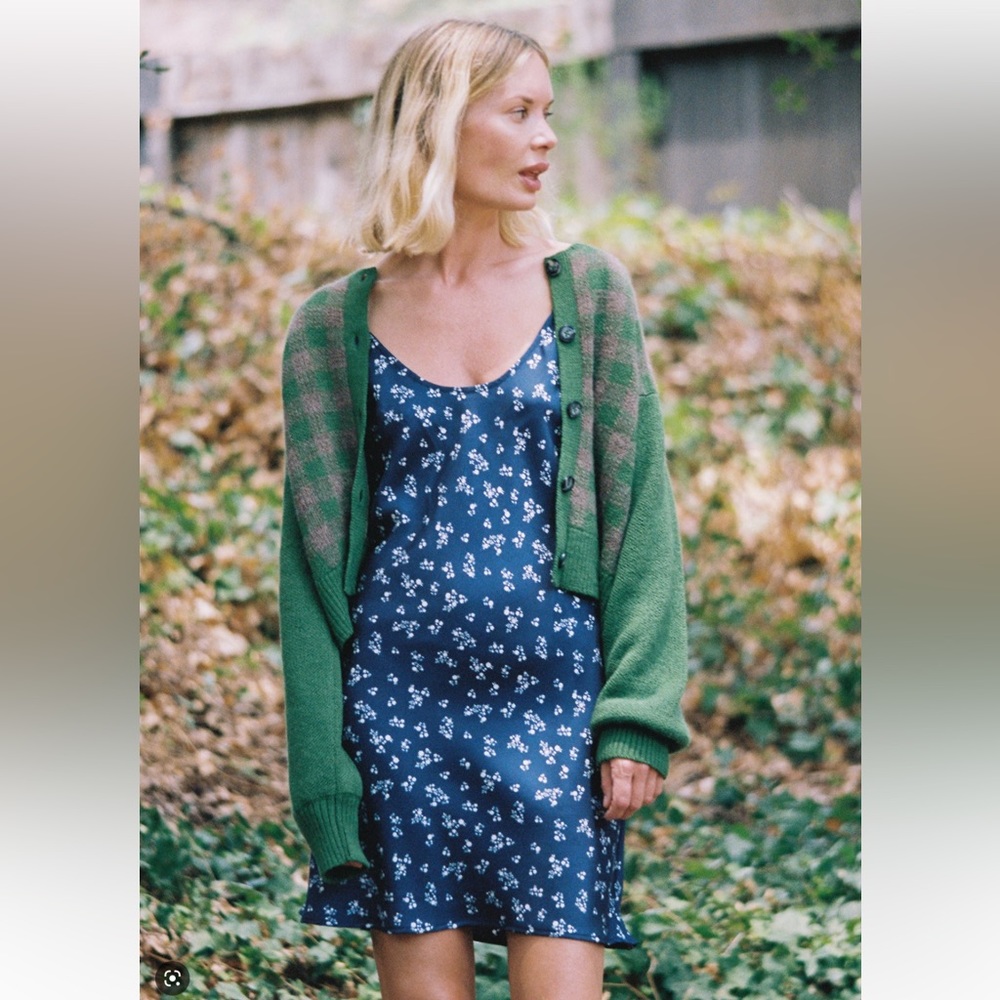 Ciao Lucia 100% silk “Dila” dress in navy floral